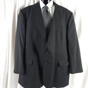 Tom James Executive Mens 42L Black 2-Button Single Vent‎ Sports Coat Blazer